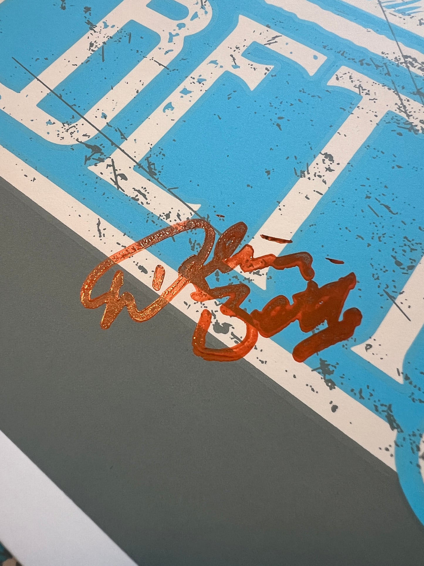 Screen Printed Blue Sky Poster
