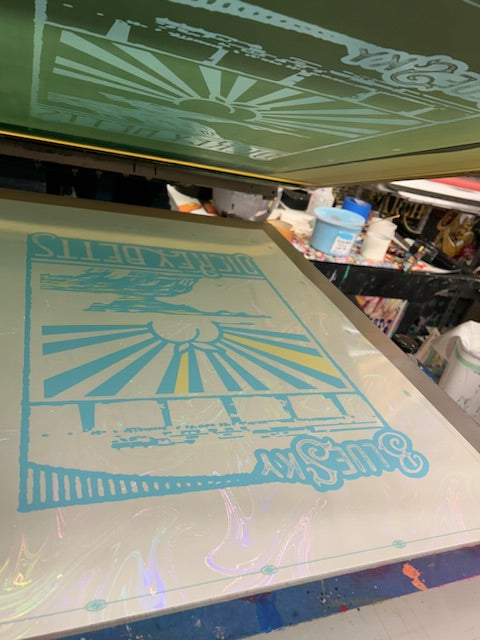 Screen Printed Blue Sky Poster