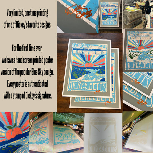 Screen Printed Blue Sky Poster